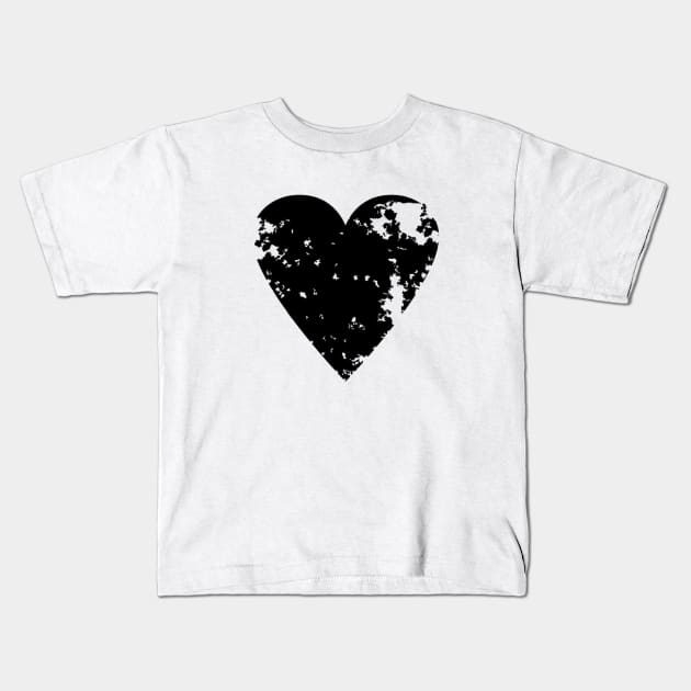 Black Imperfect Heart Kids T-Shirt by L'Appel du Vide Designs by Danielle Canonico